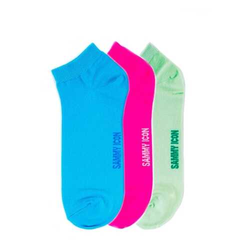 Комплект однотонных носков Sammy Icon Ankle Solid - 3 Pair Set - Green/Blue/Purple в Атлантик