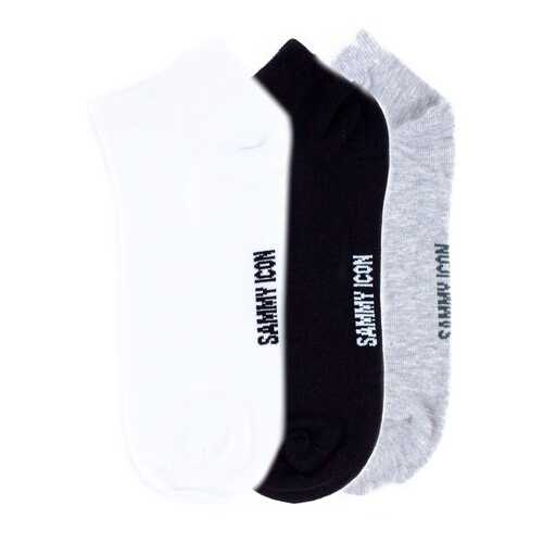 Комплект однотонных носков Sammy Icon Ankle Solid - 3 Pair Set - White/Black/Grey в Атлантик