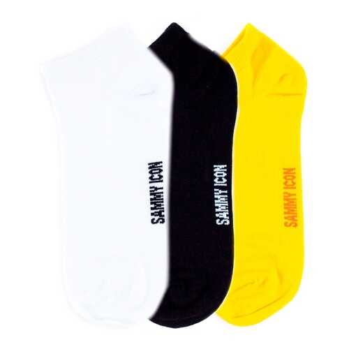 Комплект однотонных носков Sammy Icon Ankle Solid - 3 Pair Set - Yellow/White/Black в Атлантик