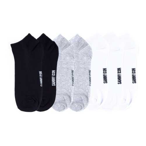 Комплект однотонных носков Sammy Icon Ankle Solid - 7 Pair Set - Black/Grey/White в Атлантик